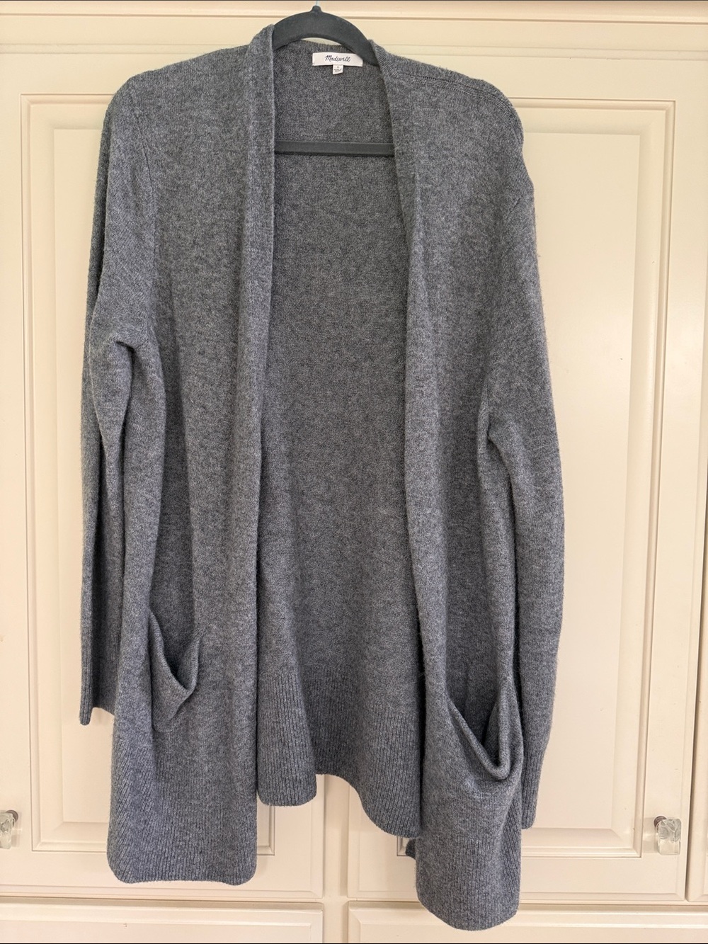Madewell Charcoal Open-Front Knit Cardigan